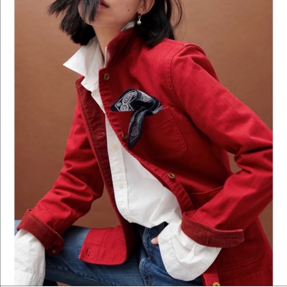 NWT Alex Mill Garment Dyed Workers Jacket in Deep Red Small